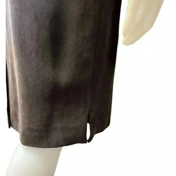 Dana Buchman 100% Silk Brown Lined Pencil Skirt Size 12 - Picture 6 of 14